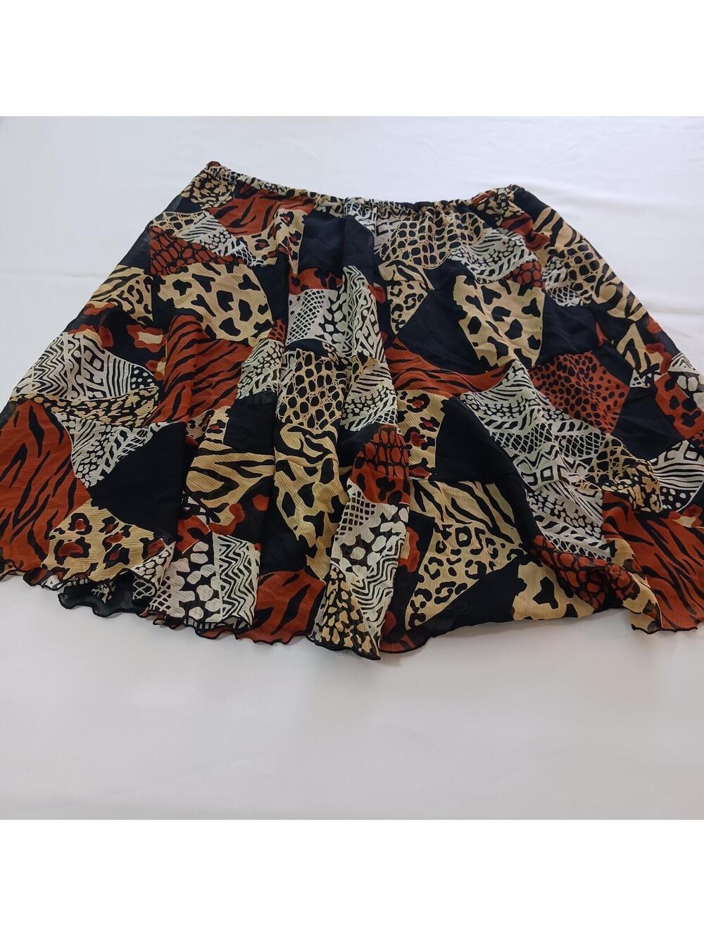 Ruby Rd Skirt Elastic Waist Pull-On Women's 16 Multicolor Polyester Skirt